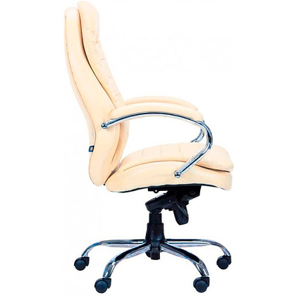 Кресло для руководителя EVERPROF "Valencia", экокожа, металл, бежевый - 3