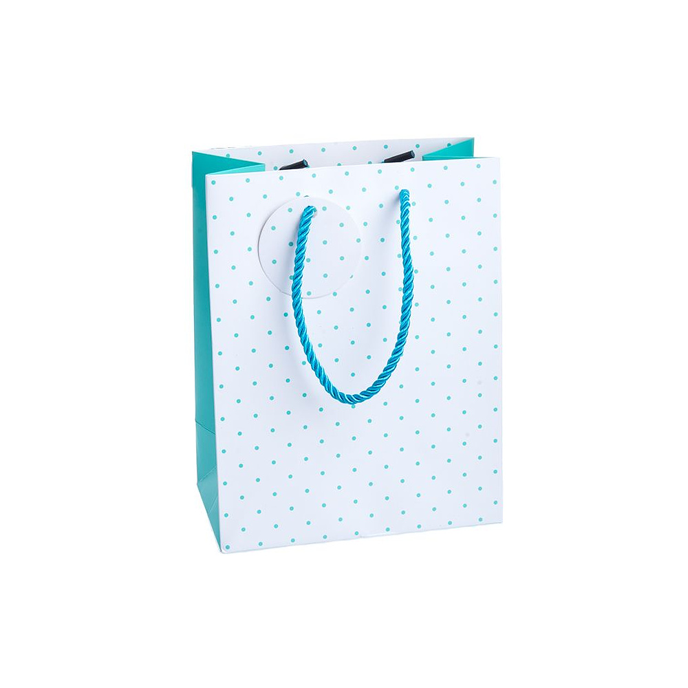 Пакет бумажный подарочный "Мини-конфетти на белом", 17.8x22.9x9.8 см, ассорти