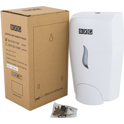 Диспенсер BXG SD-1198, для мыла жидкого 1 л, пластик, белый - 7