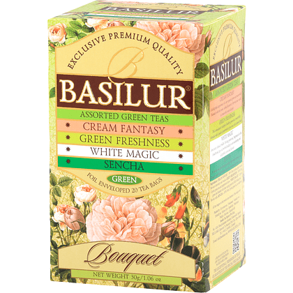 Чай Basilur "Букет", 25 пакетиков x 1.5 гр, зеленый, ассорти
