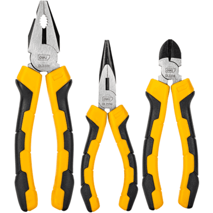 Набор плоскогубцев Deli "EDL2008-3", 3 шт, желтый, черный