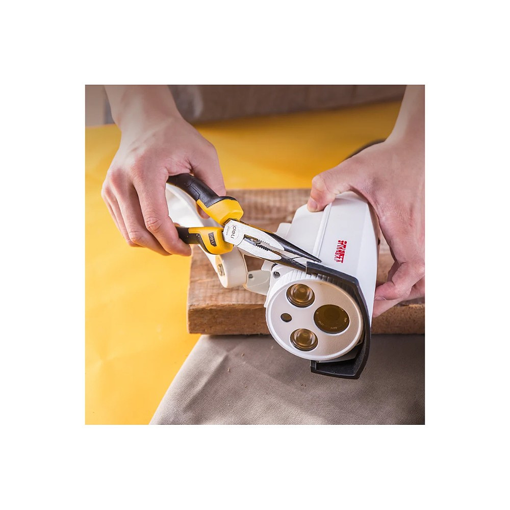 Длинногубцы Deli YS EDL2108Z, 200 мм., желтый, черный - 3