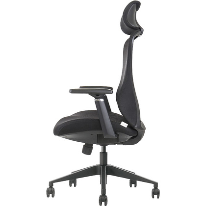 Кресло для руководителя EVOLUTION "OFFICE COMFORT", ткань, сетка, пластик, черный - 4