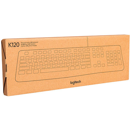 Клавиатура Logitech "K120", USB, проводная, черный - 2