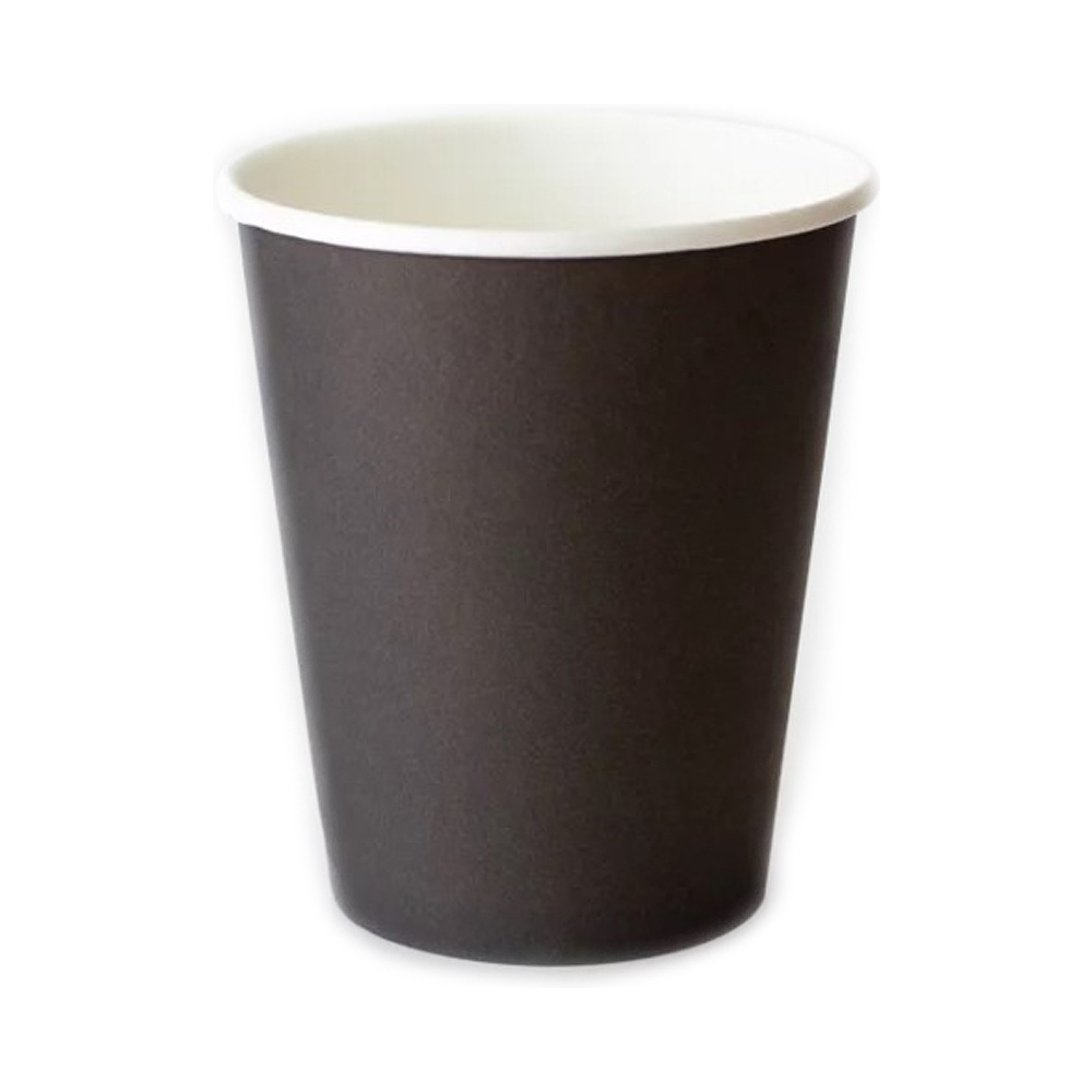 Стакан картонный, 250 мл, 1 слой, 50 шт/упак, черный
