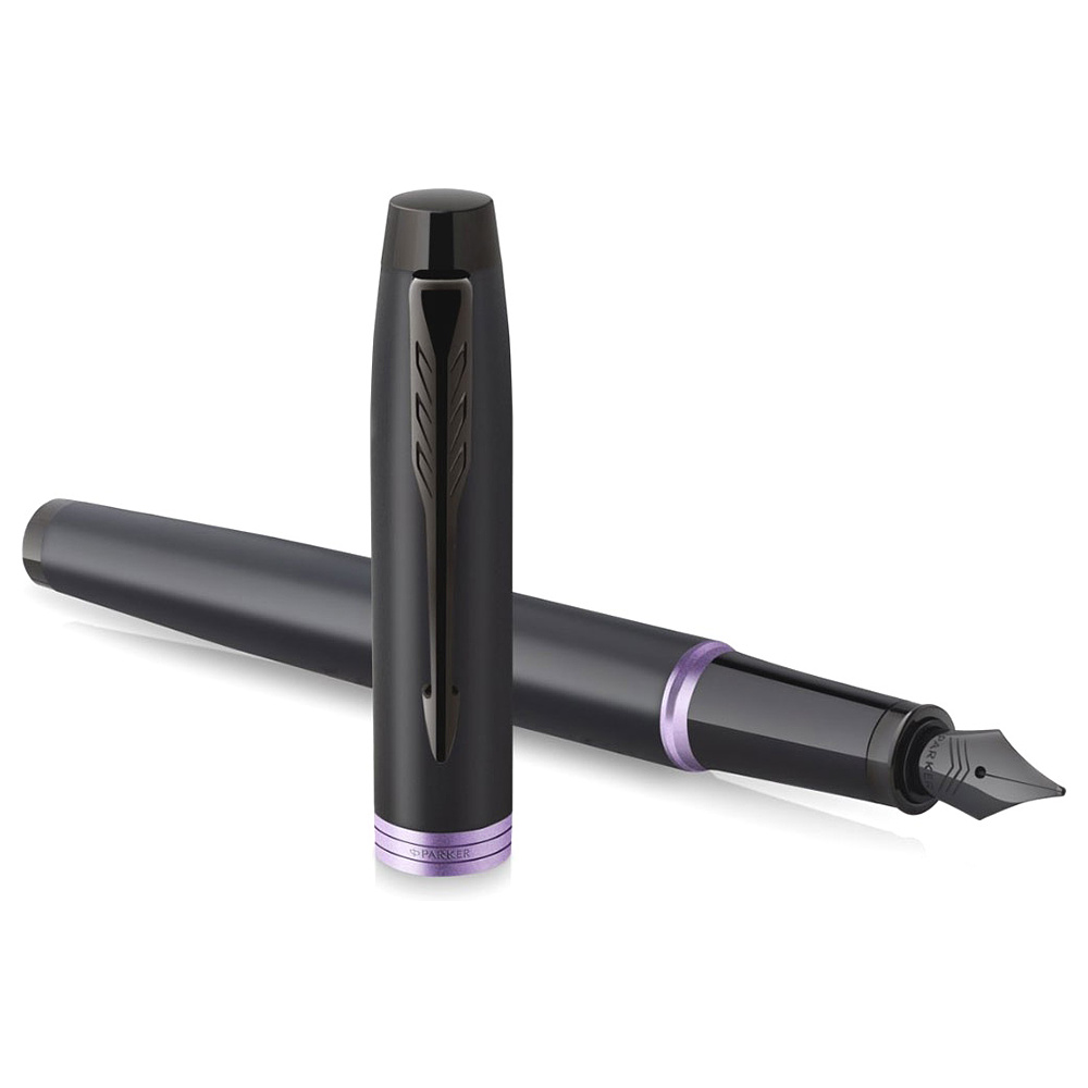 Ручка перьевая Parker "IM Vibrant Rings F315", M, черный, фиолетовый, патрон синий - 3
