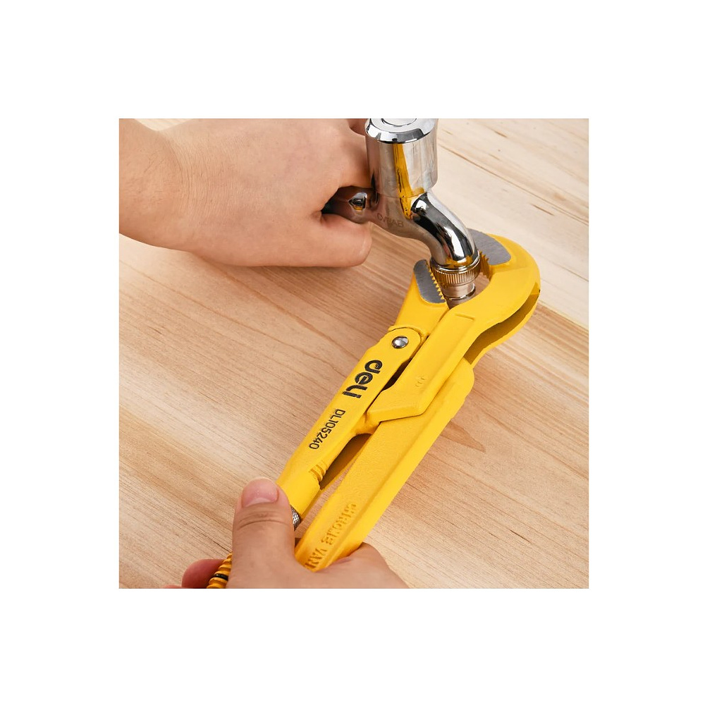 Ключ трубный Deli YS EDL105240 1", тип S, раскрытие губок 40 мм, желтый - 6