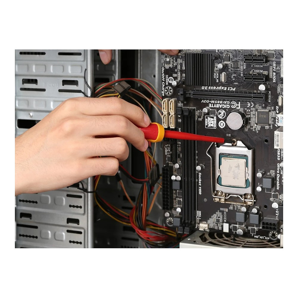 Отвертка диэлектрическая Deli YS EDL5141001, SL4х100 мм, желтый, красный - 5