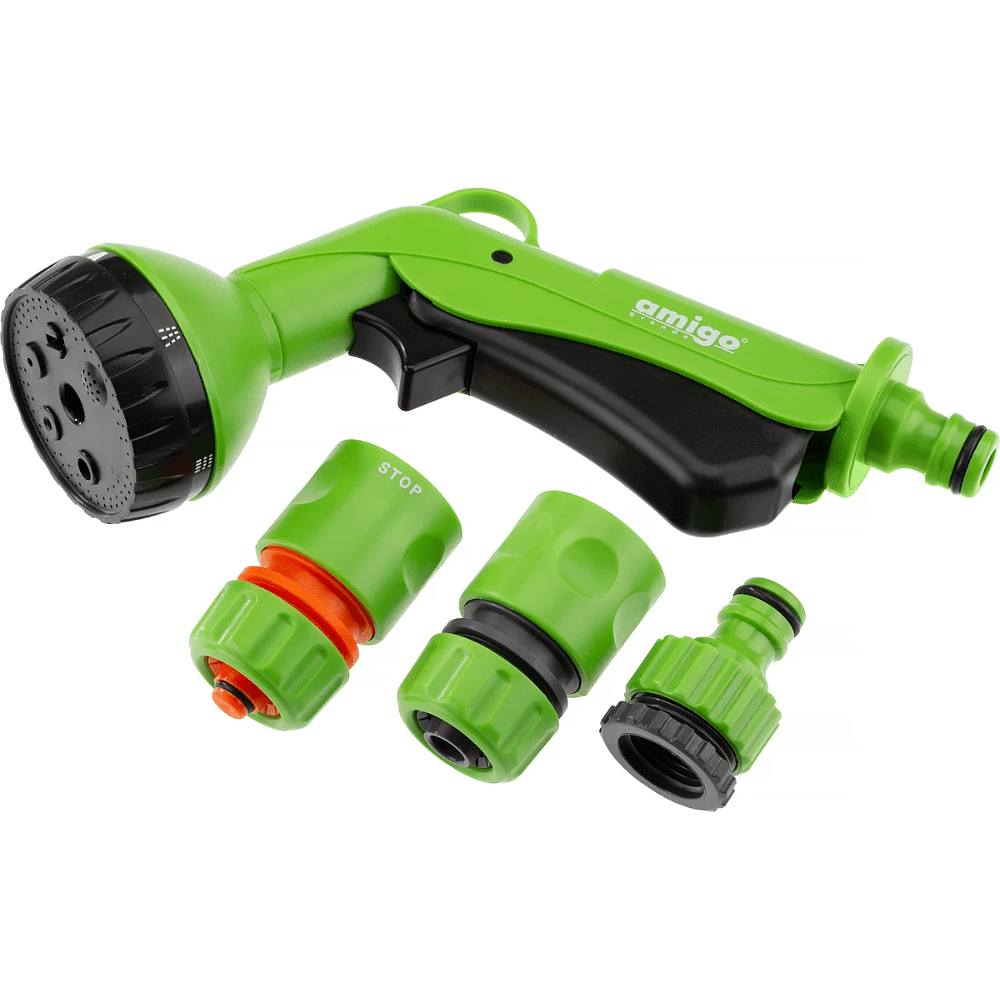 Комплект поливочный Amigo Grande "79234", 1/2", 6 фунций, пластик, зеленый, черный