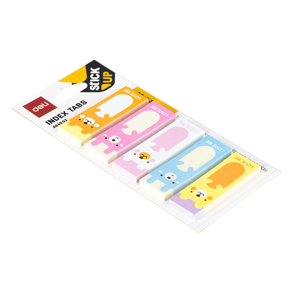 Закладки бумажные "Deli" с печатью, 45x15 мм, 150 шт, ассорти - 4