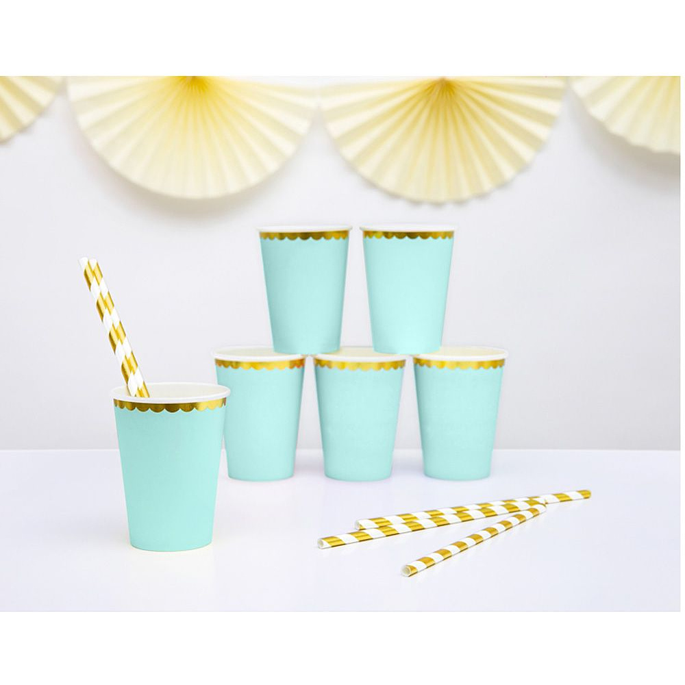 Стакан бумажный, 6 шт, 220 мл, мятный - 2