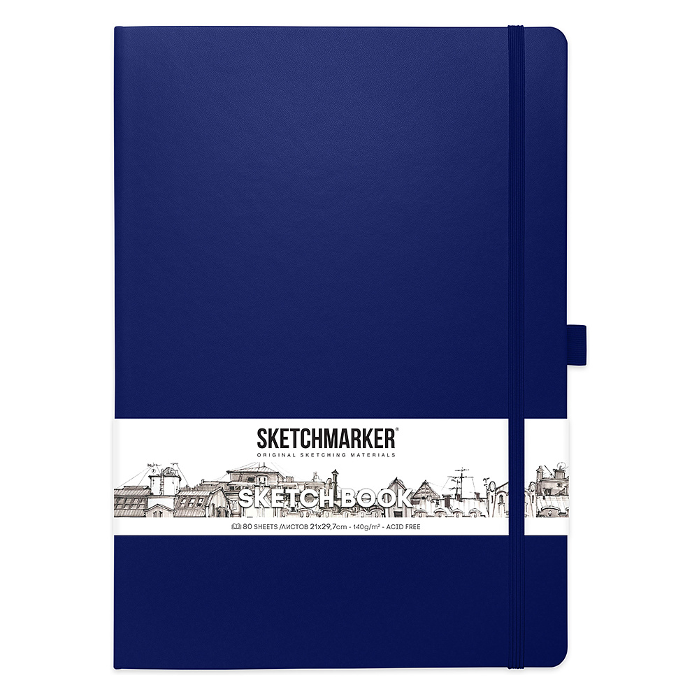 Скетчбук "Sketchmarker", 21x30 см, 140 г/м2, 80 листов, королевский синий