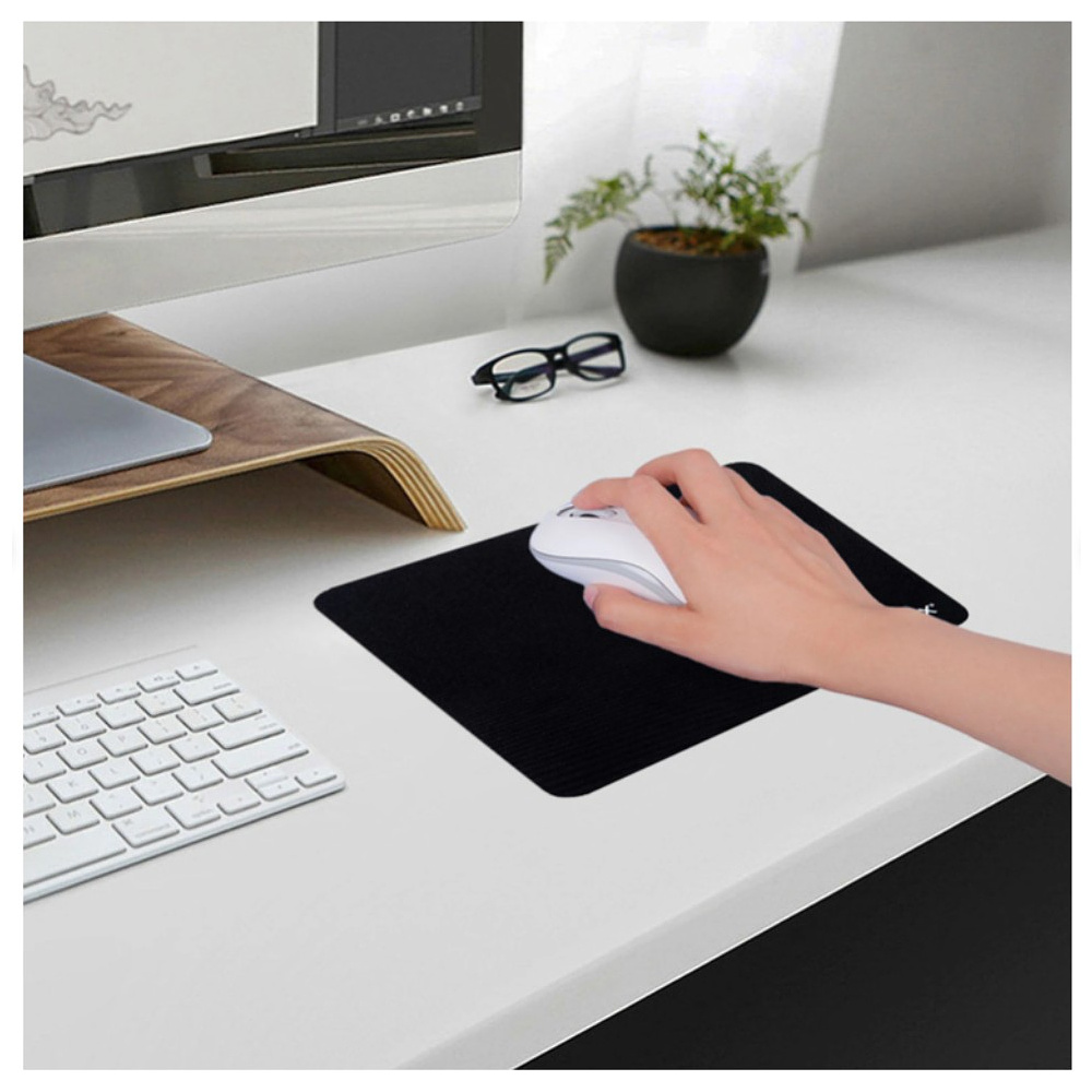 Коврик для мыши "Slim", 220х180х2 мм,  полиэстер, черный - 7