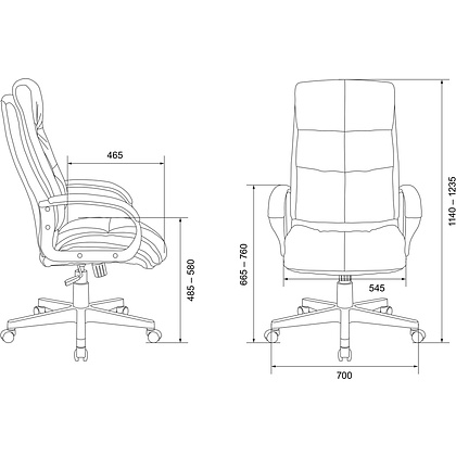 Кресло для руководителя Бюрократ CH-824 Fabric, ткань, пластик, серый - 6
