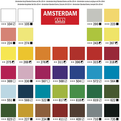 Набор красок акриловых "Amsterdam", 36 цветов, 20 мл, туба - 2