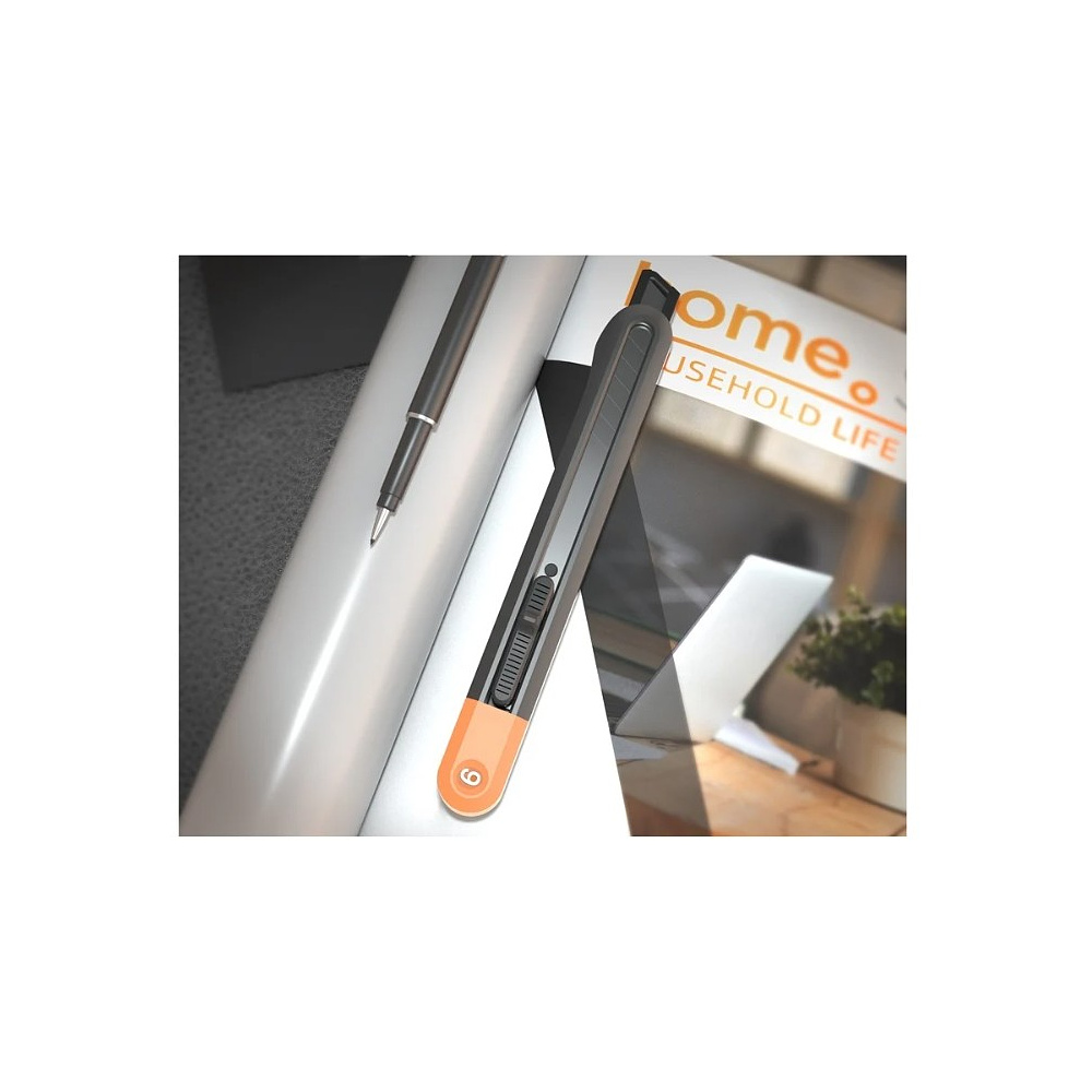 Нож строительный Deli HS HT4009C, 9 мм, Soft Touch, оранжевый - 2