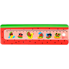 Пенал "Арбузы на отдыхе" с линейкой, 1 отделение