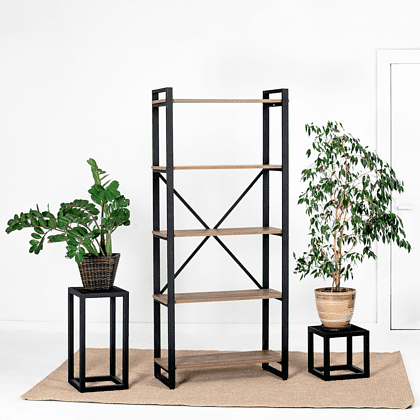 Стеллаж Millwood "Loft CH-3", 800х350х1820 мм, черный, табачный крафт - 2