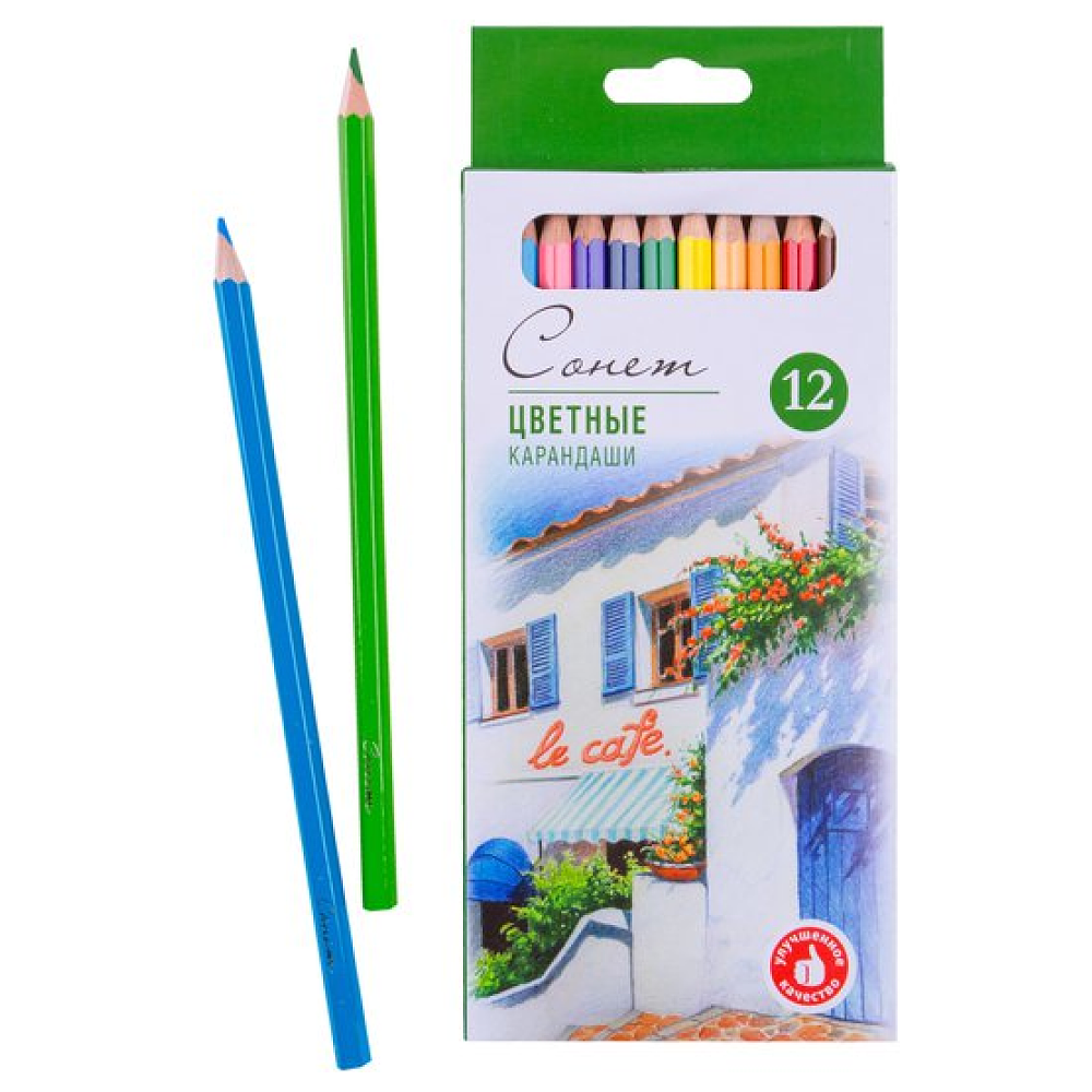 Набор цветных карандашей "Сонет", 12 цветов - 2
