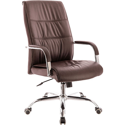 Кресло для руководителя Everprof "Bond", экокожа, хром, коричневый