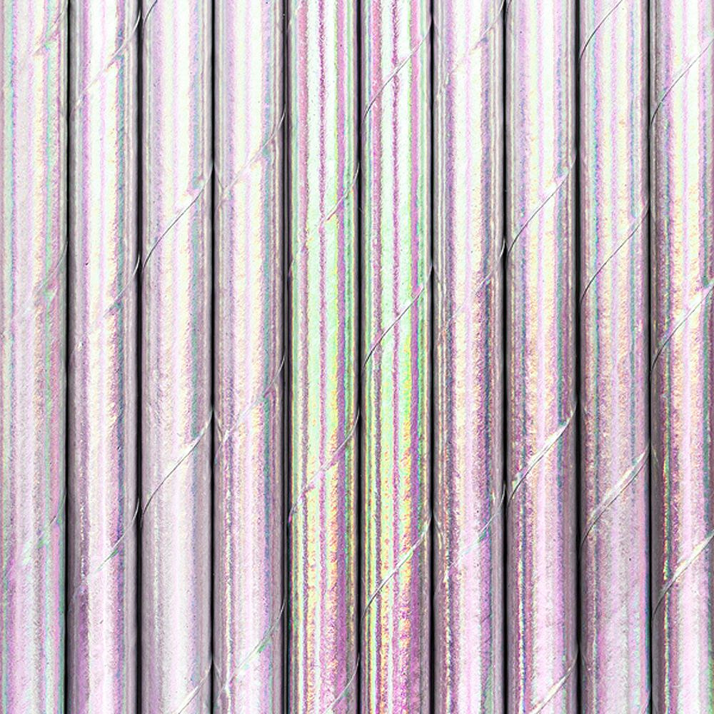 Трубочки бумажные переливающиеся, 19.5 см, 10 шт