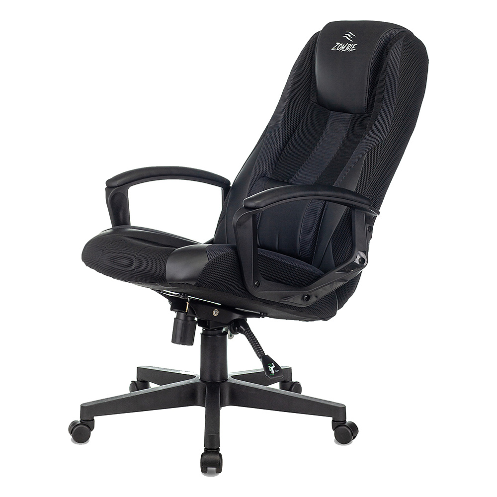 Кресло игровое "Бюрократ Zombie 9", текстиль, экокожа, пластик, черный,серый  - 6