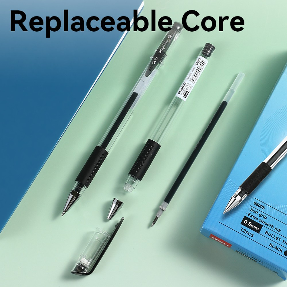 Ручка гелевая "Go Glide", 0.5 мм, прозрачный, стерж. черный - 5