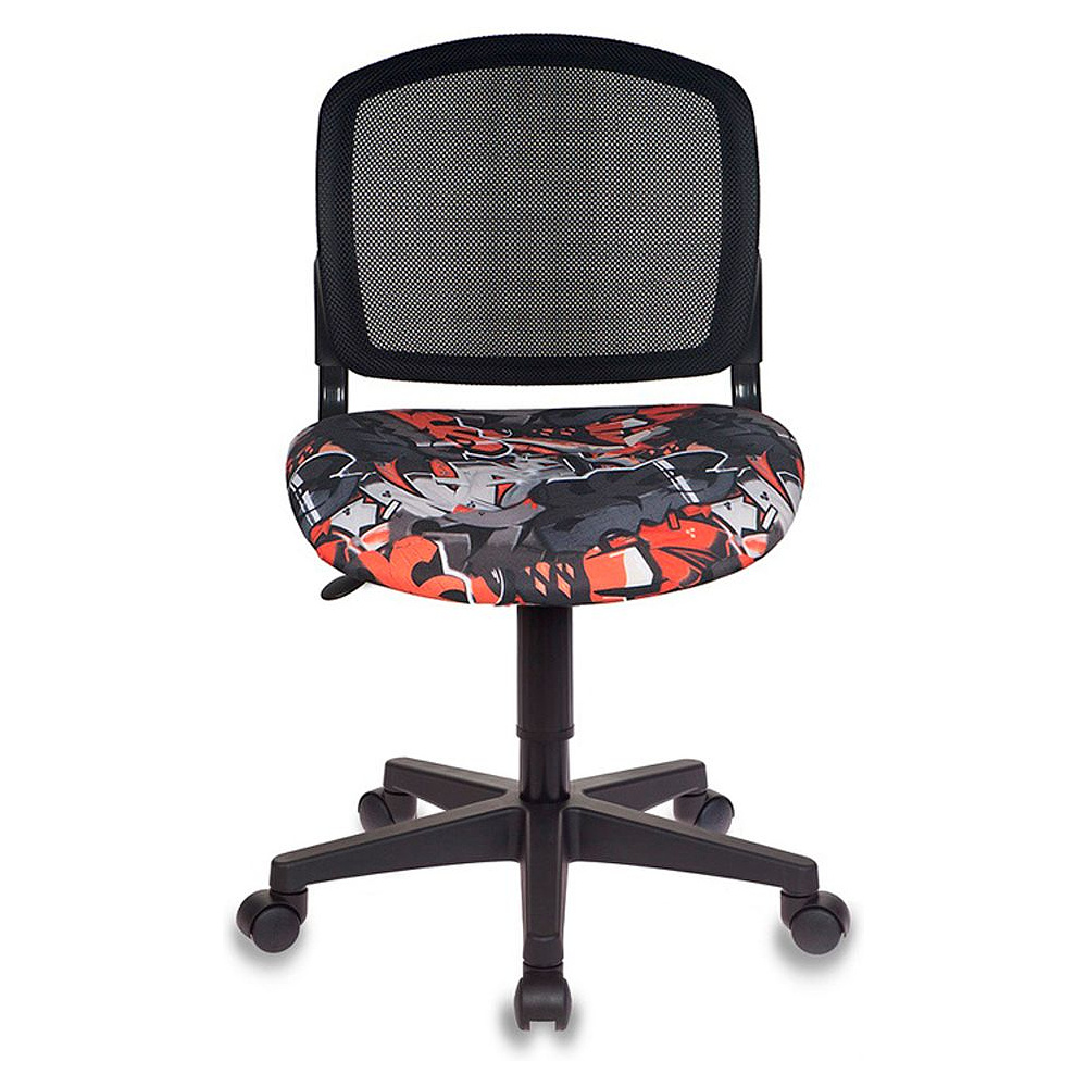 Кресло для детей Бюрократ "CH-296NX/Graffity", сетка, ткань, пластик, черный  - 2