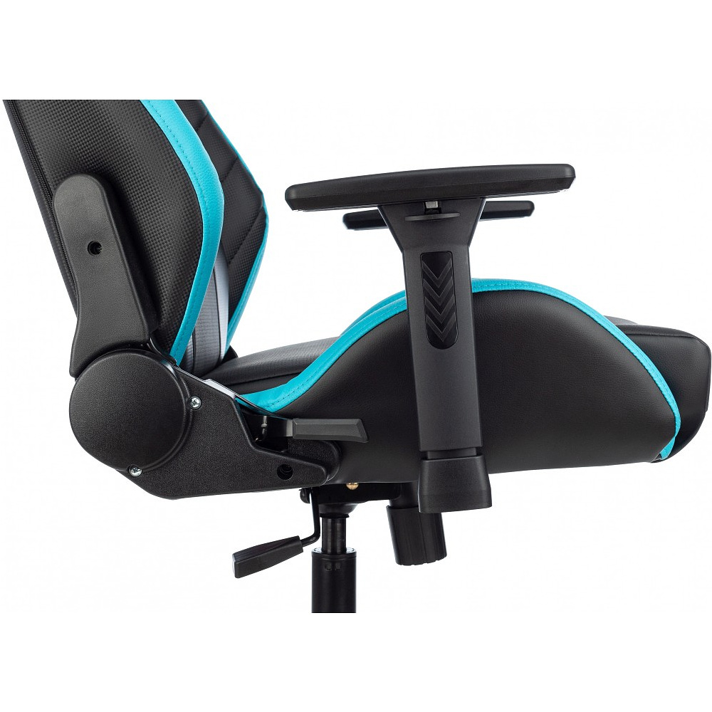 Кресло игровое Бюрократ Knight Thunder 5X экокожа, черный, голубой, металл - 12