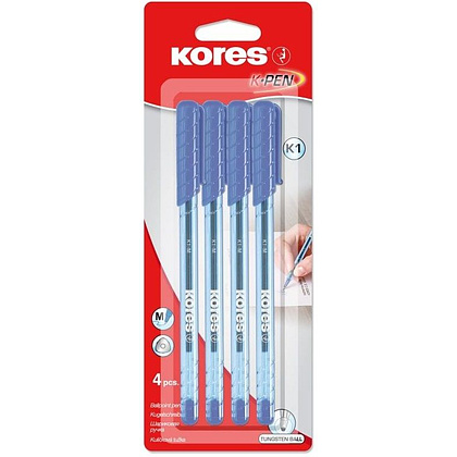 Набор ручек шариковых "К1", 4 шт, синий