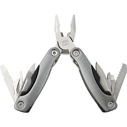 Мультитул Deli YS EDL555101, 12 функций, алюминий, серый