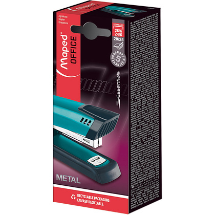 Скобосшиватель Maped "Essentials Metal", 20-25 листов, бирюзовый - 4