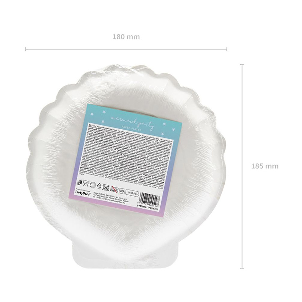 Тарелка бумажная "Русалка", 18.5 см, 6 шт - 5