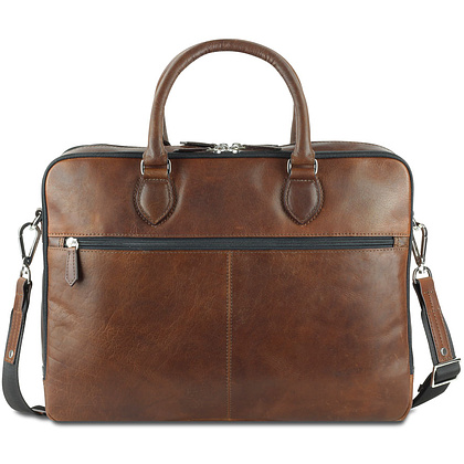 Портфель для документов "Don Valentino", кожа, коричневый - 6