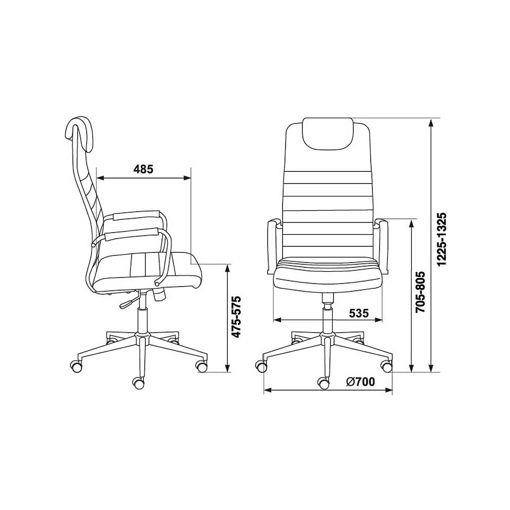 Кресло для руководителя "Бюрократ KB-9/ECO", кожзам, металл, бежевый - 6
