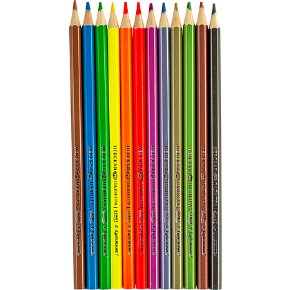 Цветные карандаши "Я-Художник!", 12 шт, шестигранные, 6 неон, 6 металлик  - 4