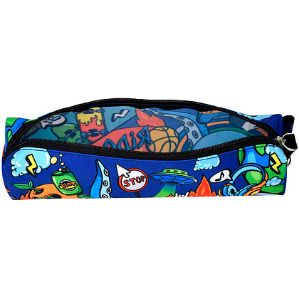 Пенал "Урбан", 1 отделение,  оранжевый, синий - 2