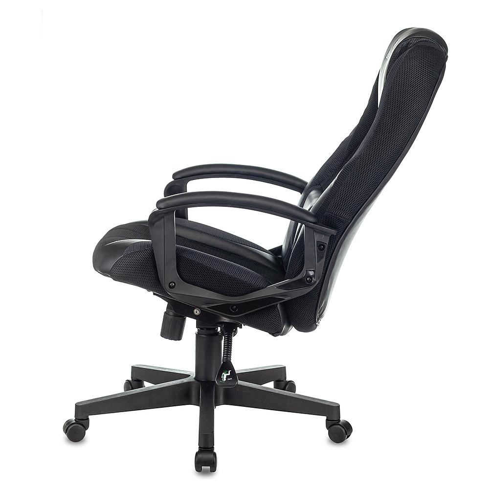 Кресло игровое "Бюрократ Zombie 9", текстиль, экокожа, пластик, черный,серый  - 5