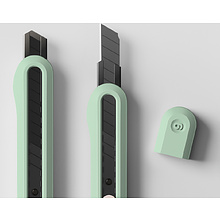 Нож для бумаги "Deli Nusign" усиленный, 0.9 см, зеленый