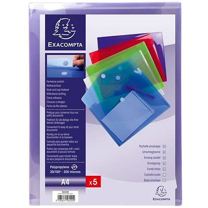 Папка-конверт на липучке "Velcro", A4, ассорти - 2