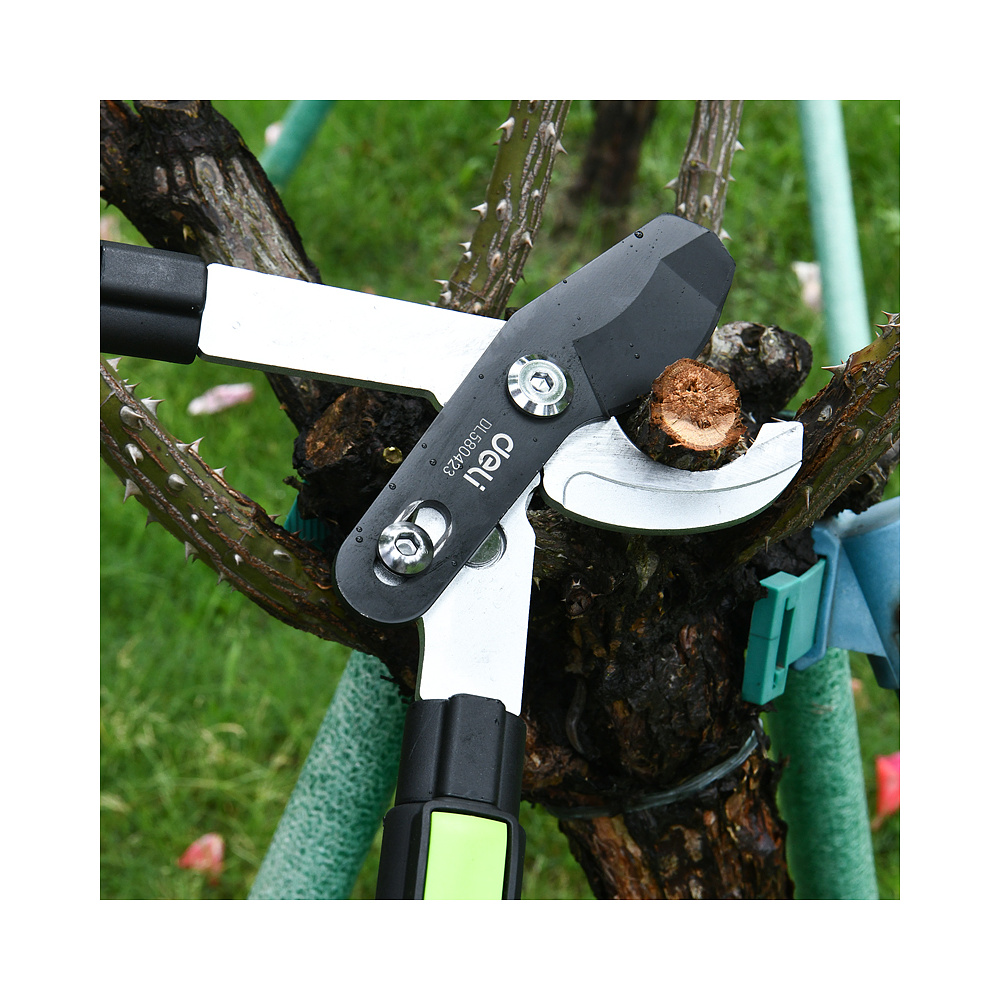 Секатор садовый "Deli", 630-870 мм, телескопический, черный, зеленый - 6