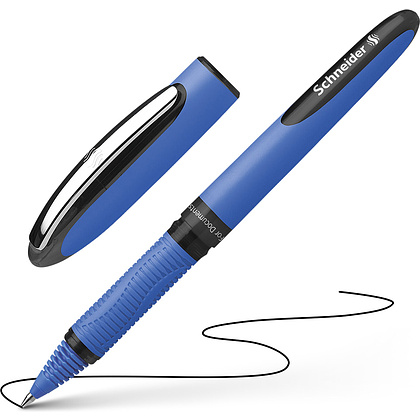 Ручка-роллер "Schneider One Hybrid C", 0.3 мм, синий, черный, стерж. черный - 2