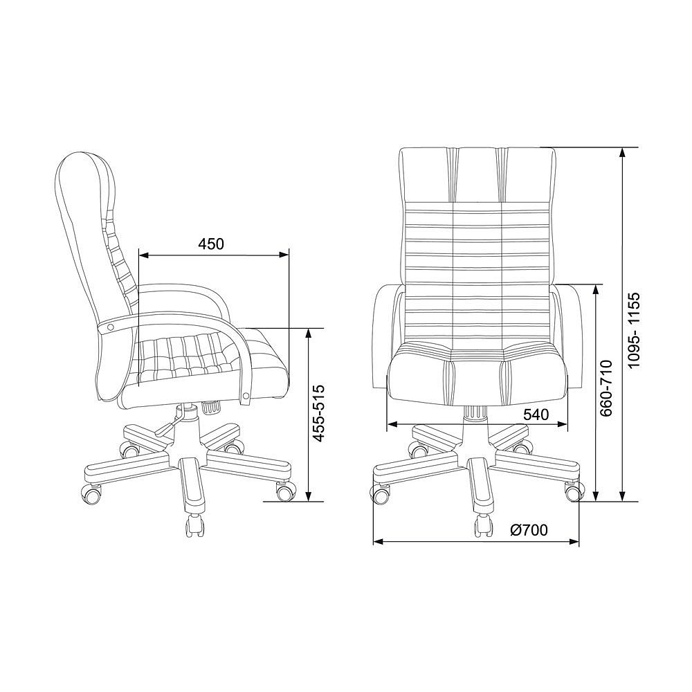 Кресло для руководителя "Бюрократ KB-10", кожа, металл, дерево, черный - 6