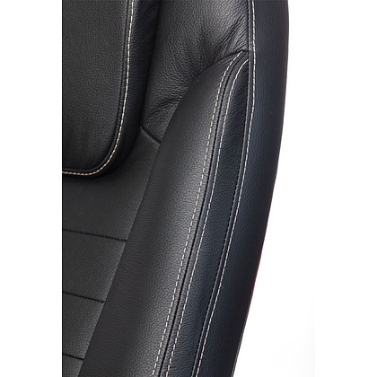 Кресло для руководителя "Бюрократ T-9923WALNUT", кожа, пластик, дерево, черный - 9