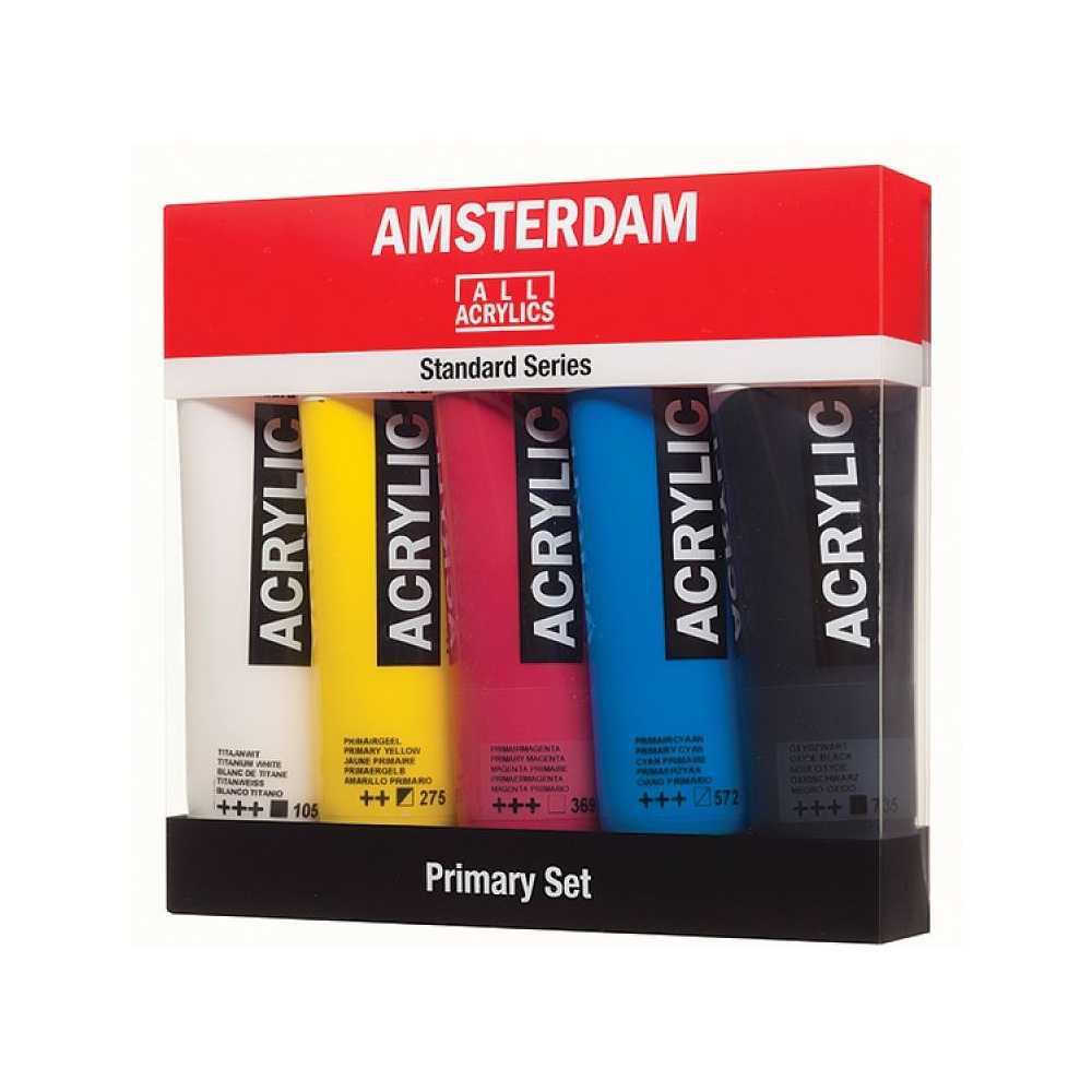 Набор красок акриловых "Amsterdam" базовый, 5 цветов