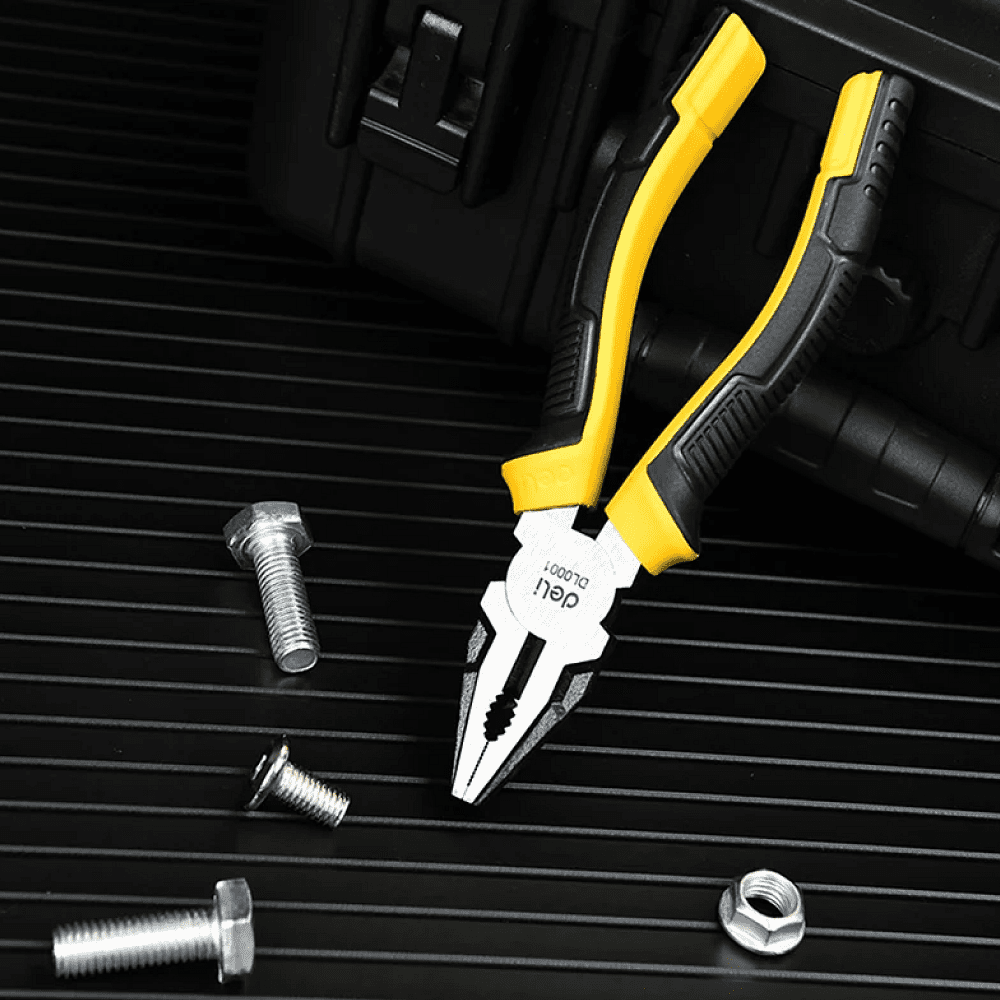 Плоскогубцы Deli YS EDL0001, 160 мм, 2-х компонентные рукоятки - 6