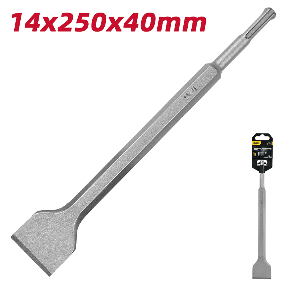 Зубило лопаточное Deli YS EDH-YBZ40250-E1, для перфоратора, 14 x 250 x 40 мм, SDS-PLUS - 4