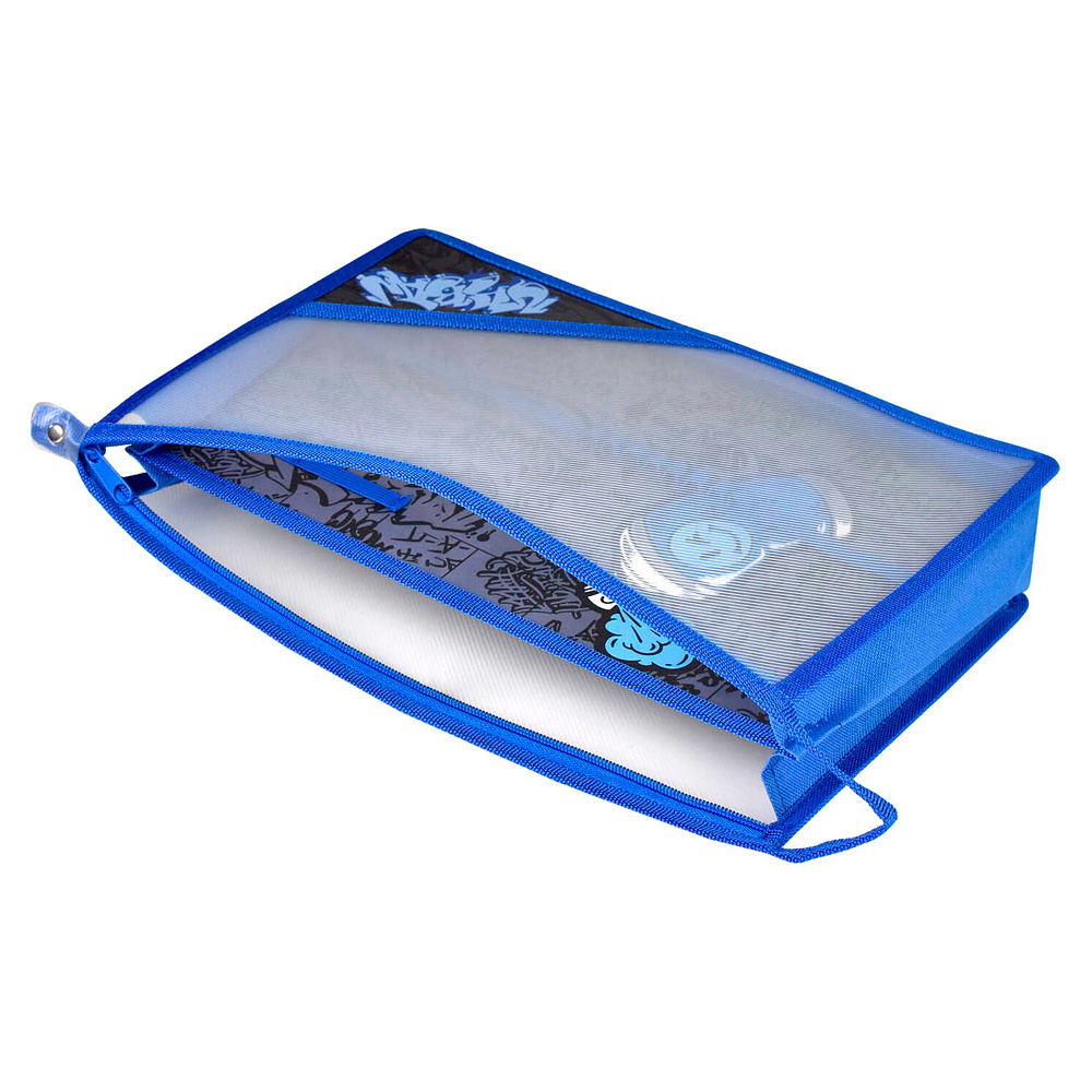 Папка для труда "Стрит-арт", А4, пластик, синий - 2