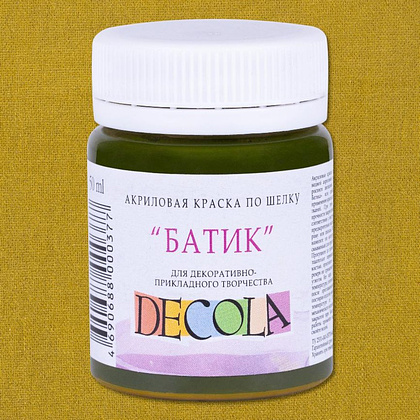 Краска акриловая по шелку перламутровая "Декола", 723 хаки, 50 мл., банка - 2