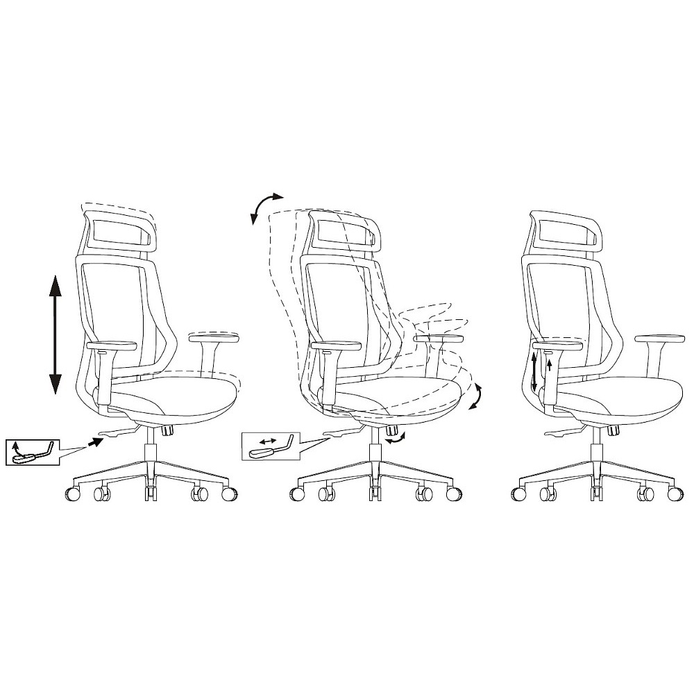 Кресло для руководителя Бюрократ MC-G411N-H сетка, ткань, серый, крестов. пластик, с подголов. - 16